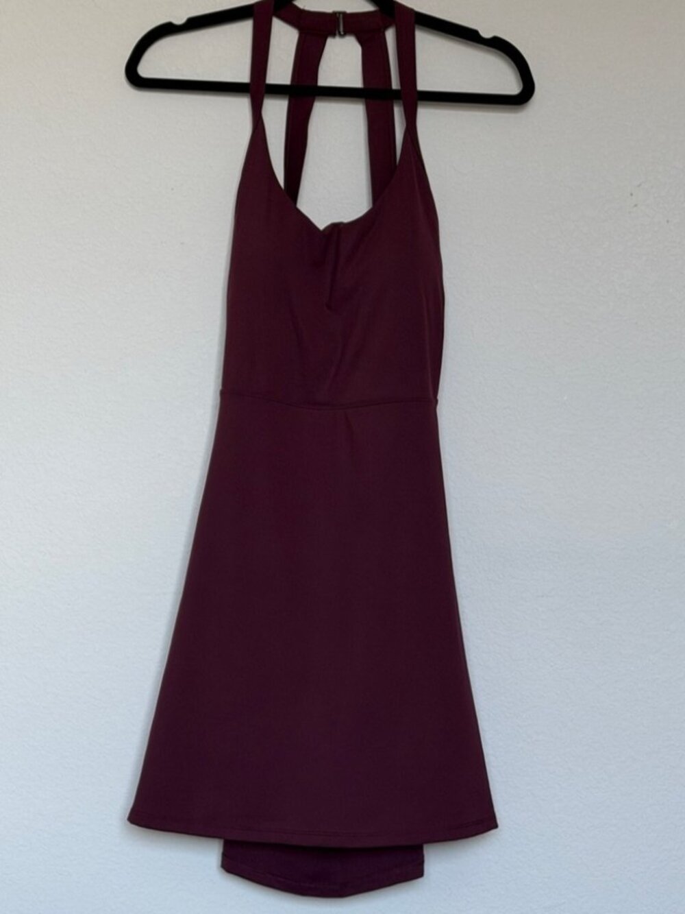 Halter High-Low Dress in Deep Wine - Picture 1 of 4